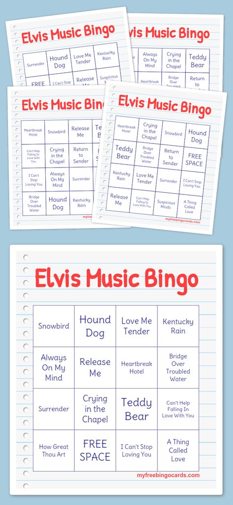 Elvis Music Bingo Classical Conversations Essentials, Bingo Card Generator, Sight Word Bingo, Music Bingo, Printable Bingo Cards, Free Printable Bingo Cards, Teacher Morale, Faculty Meetings, Free Bingo Cards