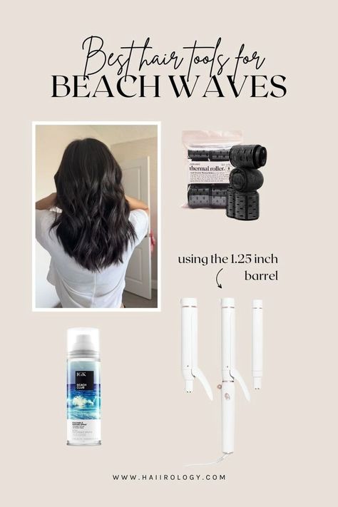 Get the ultimate beach waves with the best hair tools in the market! The T3 Curling Iron allows you to create endless styles, from tight curls to loose waves. Pair it with the Kitsch Ceramic Thermal Hair Rollers, which provide heat retention for longer and better curls. Finish the look with the IGK Beach Club Volume Texture Spray to add volume and texture. Trust me, this trifecta of hair tools will give you the perfect beachy waves that will make heads turn! Order now. (Affiliate) Best Wavy Hair Products, Best Hair Tools, T3 Curling Iron, Perfect Beach Waves, Hair Repair Treatments, Wave Spray, Best Hair Dryer, Texture Spray, Hair Waver