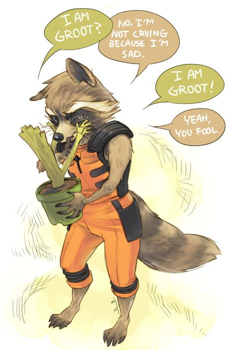 GOTG - Not Crying by zzigae Loki Fanart, Rocket Raccoon, Marvel Fan, Avengers Assemble, Marvel Dc Comics, Marvel Heroes, Marvel Movies, Guardians Of The Galaxy, The Galaxy