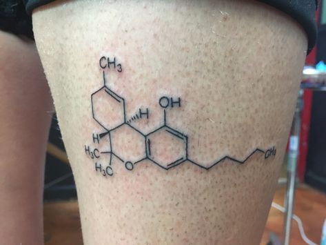 Thc Molecule Tattoo, Thc Tattoo, Tight Tattoos, Chemical Structure Tattoo, Science Tattoo, Dragons Tattoo, Molecule Tattoo, Mens Shoulder Tattoo, Symbol Tattoo