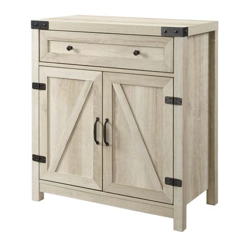 Trent Austin Design® Adalberto 2 Door Accent Cabinet & Reviews | Wayfair Farmhouse Barn Door, Barn Door Cabinet, Office Goals, Farmhouse Storage Cabinets, Utility Storage Cabinet, White Barn Door, Walker Edison Furniture, Entryway Cabinet, Accent Storage Cabinet