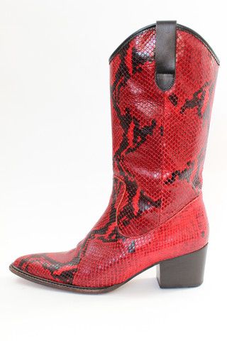 Robert Clergerie Red Snakeskin Cowgirl Boots Snake Cowboy Boots, Snake Skin Cowboy Boots, Red Crocodile Boots, Red Snakeskin Boots, Garnet Cowgirl Boots, Snakeskin Cowboy Boots, Cowgirl Boots, Snake Skin, Western Boots