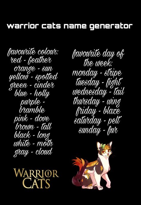 Warrior Cat Roblox Oc, Your Warrior Cat Name, Oc Maker Challenge, Warrior Cats Name Generator, Dnd Notes, Horses Training, Funny Name Generator, Warrior Cats Clans, Warrior Cat Names