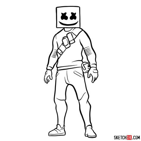 How to draw Marshmello Marshmello Drawing, Fortnite Meowscles, Hallway Drawing, Hope Calligraphy, Bape Cartoon, Draw Fortnite, Fortnite Drawings, Fortnite Marshmello, Shoe Concept