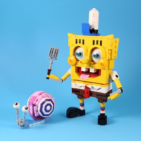 SpongeBob & Gary | LEGO 7 | Flickr Spongebob Gary, Lego Spongebob, Lego Furniture, Lego Collection, Lego Sculptures, Amazing Lego Creations, Lego Craft, Lego Creative, Lego Mecha