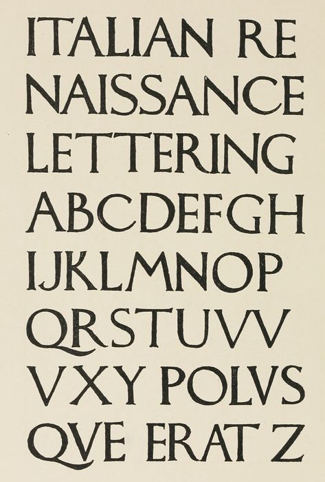 Italian Renaissance Capitals 2 by Frank Chouteau Brown - Artvee Italian Font, Greek Lettering, Sacred Family, Office Boards, Strategic Design, History Logo, Art Deco Font, Deco Font, Italian Textiles