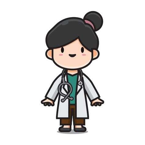 Cute doctor cartoon character Premium Ve... | Premium Vector #Freepik #vector #cute-character #cartoon #cute-cartoon #doctor-character Cute Doctor Cartoon, Doctor Doodle, Doctor Animation, Doctor Cartoon Character, Doctor Cartoon, Cartoon Doctor, Medical Artwork, Nurse Cartoon, Doctor Drawing