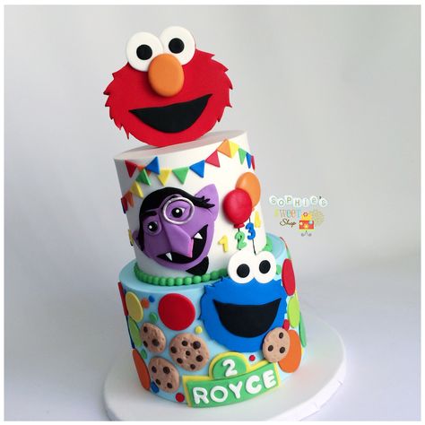 Sesame Street cake \ Elmo cake \ Count Von Count cake \ Cookie Monster Cake [instagram: @sophiesweetshop and sophiesweetshop.com in carson, california] Sesame Street Count Von Count Birthday, Count Von Count Birthday, Sesame Street Birthday Party Ideas Boy, Sesame Street Birthday Cakes, Elmo Birthday Cake, Carson California, Cake Instagram, Sesame Street Cake, Cookie Monster Cake