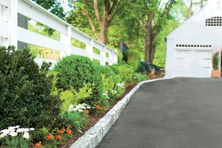 Adding an edge around your driveway gives your driveway a clean edge that looks expensive. Edge your driveway to guide the eye and draw in curb appeal of a put together home. This DIY project gives you major curb appeal. Driveway Border, Belgian Block, Driveway Edging, Diy Curb Appeal, Driveway Design, Driveway Landscaping, Landscape Edging, Garden Edging, Outdoor Inspirations