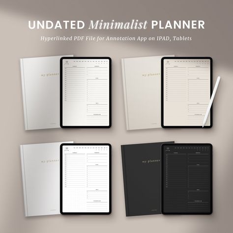 Daily Planner Simple, Ipad Template, Student Daily Planner, Daily Planner Sheets, Planner Minimal, Study Planner Printable, Undated Digital Planner, Planner Setup, Simple Planner