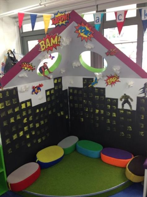 Reading Nook Brooke Butler Pinterest Superheroes Eyfs, Superhero Preschool, Hero Classroom Theme, Reading Nook Classroom, Superhero Classroom Decorations, Superhero Class, Reading Corner Classroom, Superhero School, Superhero Classroom Theme