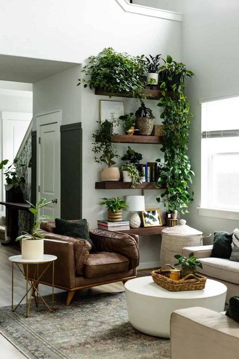 Living Room Plants Decor, Living Room Plants, Living Room Shelves, House Plants Decor, Room With Plants, Decor Home Living Room, Instagram Life, Living Room Inspo, My New Room