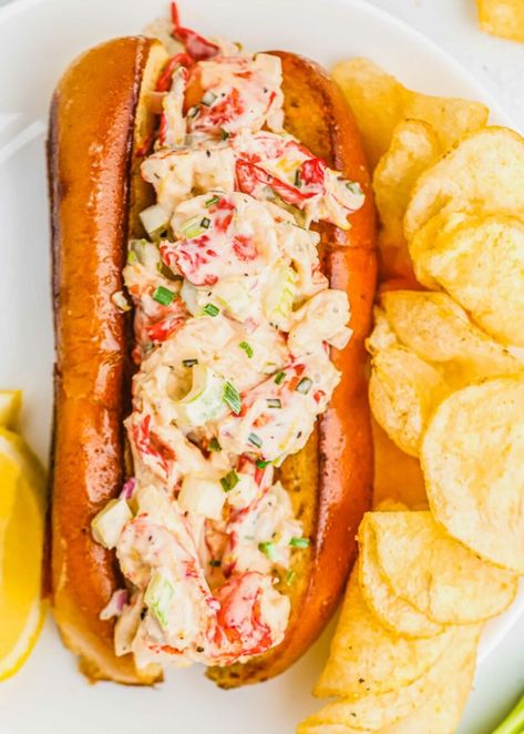 Best Ever Lobster Rolls - Maine-Style Lobster Roll Recipe Lobster Roll Sauce, Lobster Rolls Recipe Best, Homemade Lobster Roll, Lobster Sliders Recipe, Langostino Lobster Rolls, Warm Lobster Roll Recipe, Lobster Rolls With Butter, Lobster Croquette, Lobster Puffs