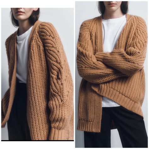 Thick Openfront Knitted Cardigan Jacket Camel Color, High Quality , Very Similar To High End Designer Camel Cardigan Outfit, Beige Knit Cardigan, Brown Sweaters, Black Cropped Cardigan, Batwing Cardigan, Mesh Cardigan, Oversized Sweater Cardigan, Oversized Knit Cardigan, Zippered Cardigan