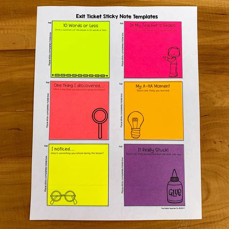 Sticky Notes Template, Sticky Notes Ideas, Print On Sticky Notes, Assignment Ideas, Custom Sticky Notes, Note Taking Strategies, Feedback For Students, Notes Ideas, Resource Room