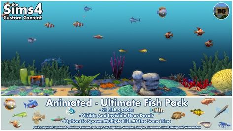 Sims 4 Pets Mod, Custom Aquarium, Sims 4 Cas Mods, Baby Fish, New Mods, Jungle Adventure, Floor Decal, Sims 4 Build, Island Living