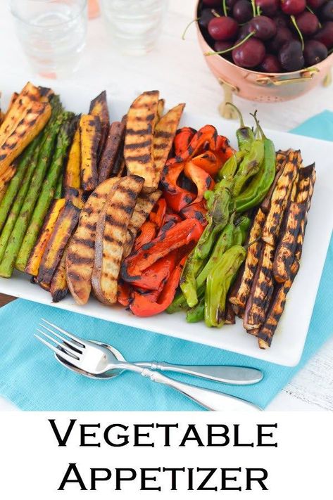 Easy Appetizers For A Crowd, Grill Veggies, Easy Dinner Party Recipes, Veggie Appetizers, Vegetable Appetizers, Make Ahead Appetizers, Vegetable Tray, Appetizers For A Crowd, Easy Appetizers