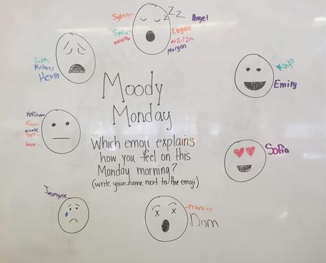 Moody Monday  #teachersfollowteachers #teachersofinstagram #iteachsixth #miss5thswhiteboard Missed You Monday Whiteboard Message, Monday Question Of The Day, Morning Prompts, Morning Questions, Whiteboard Questions, Questions Of The Day, Whiteboard Ideas, Whiteboard Messages, Daily Questions