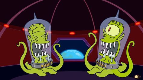 Kang And Kodos Tattoo, Tree House Of Horror The Simpsons, Tree House Of Horror, Kang And Kodos, The Simpsons Tattoo, Simpsons Party, Simpsons Halloween, House Of Horror, Banknotes Design