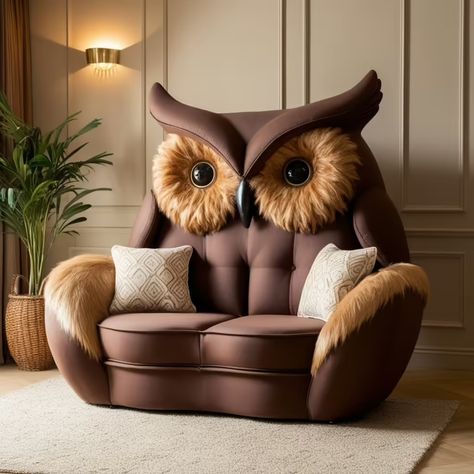 The Enchantment of Owl-Shaped Sofas: A Unique Touch for Your Living Space Owl Chair, Unique Sofas, The Enchantments, Nature Inspired Decor, Cool Wall Art, Antique Fabrics, Vintage Owl, World Of Interiors, Design Furniture