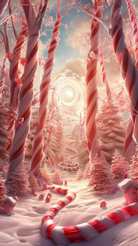 Candy Cane Forest: A #magical #candycane forest under a #mystical sunlight, presenting a whimsical #winterwonderland scene. #winterscene #candyart #fantasyworld #digitalart #winter #candy #forest #magical #mystical #aiart #aiphoto #stockcake ⬇️ Download and 📝 Prompt 👉 https://stockcake.com/i/candy-cane-forest_1039725_835068 Candy Cane Forest Elf, Dnd Candy, Candy Cane Land, Candy Forest, Advent Challenge, Peppermint Forest, Magical Candy, Candy Cane Forest, Candyland Games