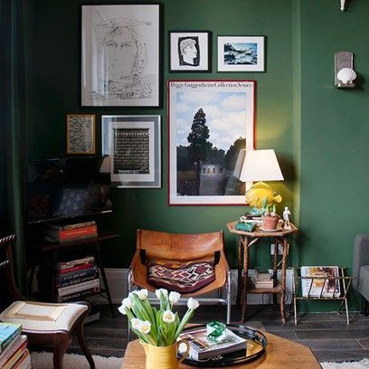 Discover the small but characterful London flat of Luke Edward Hall and Duncan Campbell on HOUSE - design, food and travel by House & Garden Retro Living Rooms, Cosy Living Room, Living Room Photos, Trendy Living Rooms, Vintage Living Room, Living Room Green, Living Room Remodel, Paint Colors For Living Room, Design Del Prodotto