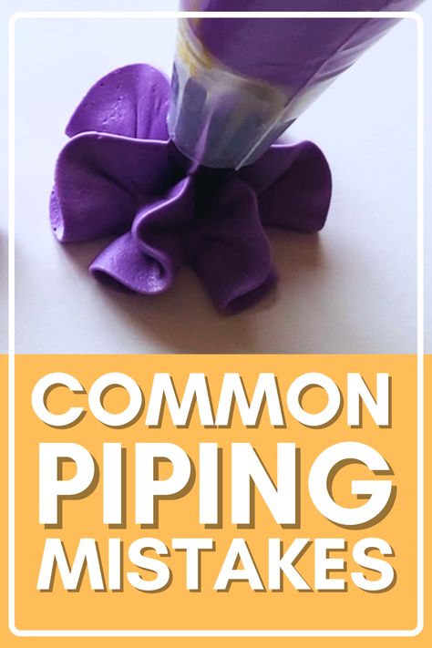 If you're trying to take your cake decorating to the next level with piping techniques, but are struggling, this video is for you! I'm sharing the top 5 mistakes to avoiding as you're adding piped decorations to your next cake or cupcakes. Enjoy! Different Piping Tips For Cake, Ateco Piping Tips, Cupcakes With Fondant Flowers, Easy Flower Piping Cupcakes, Pipping Technique For Cupcakes, Cake Decorating Tools For Beginners, Cake Top Piping Ideas, How To Do Icing On Cake, Best Cake Decorating Icing