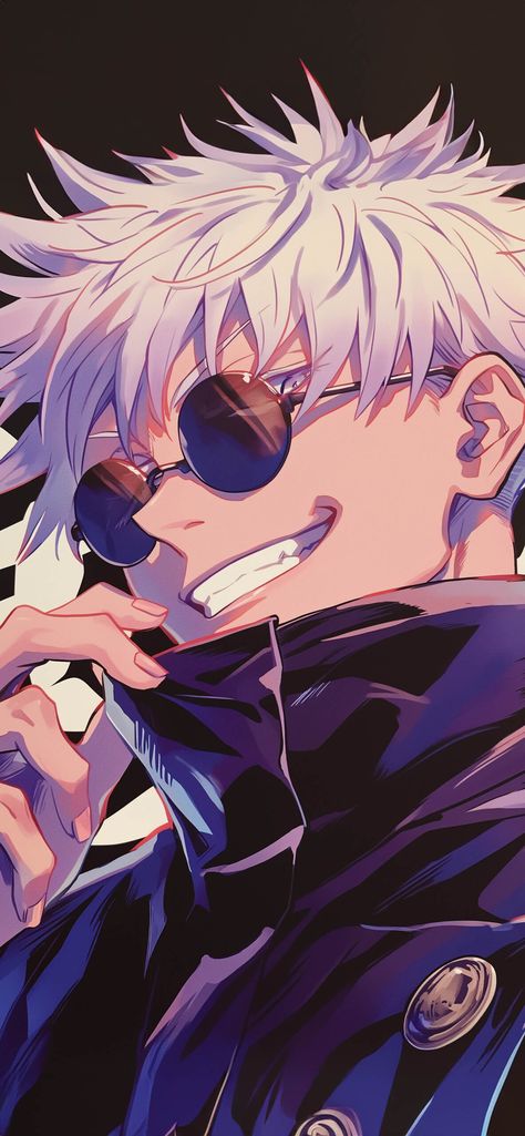 😎 JJK Cool Gojo Wallpaper - Sorcerer Vibes Anime Wallpaper HD White Hair, Anime Character, Wallpapers, Sunglasses, Hair, Anime, White