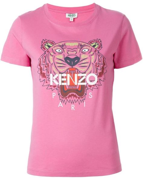 Kenzo Tshirt, Kenzo Tiger, Tiger T Shirt, Pink Tshirt, Round Neck Tops, Tiger Print, Fashion Logo, T Shirt And Shorts, Fashion Essentials