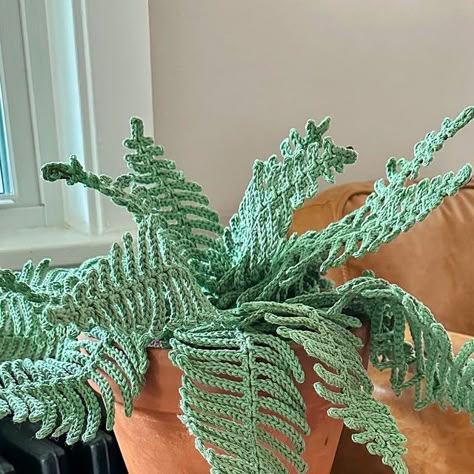 Crochet Plants Patterns, Crochet Potted Plants, Crochet Hanging Plants, Crochet Fern, Fern Crochet, Crochet Fern Leaf Free Pattern, Plant Crochet Pattern Free, Crochet Fern Plant Free Pattern, Crochet Plant Pattern