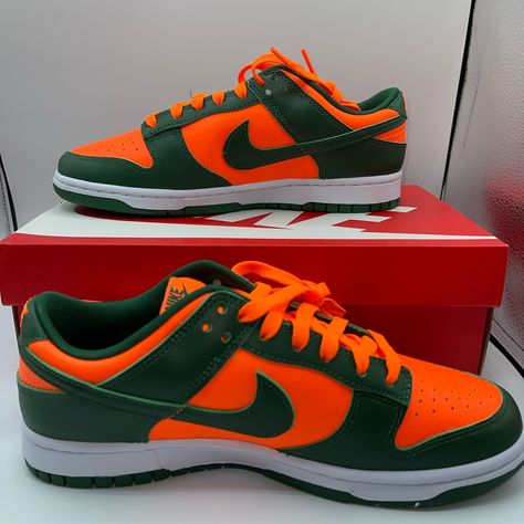 Brand New Men Size 9 Ready To Ship Thanks For Looking Green And Orange Dunks, Nike Dunk Low Brazil, Dunk Low Brazil, Orange Dunks, Orange Trainers, Nike Dunk Low Sp, Green Sneakers, Nike Sb Dunks, Orange And Green