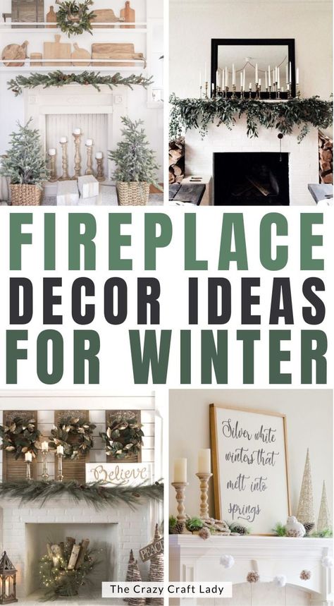 Fireplace Decor Ideas for Winter - Winter Mantel Ideas January Fireplace Decor, Winter Mantel Decorating Ideas, January Mantle Decor, After Christmas Winter Decor, Winter Fireplace Decor, Winter Mantel Decor, Winter Mantle Decor, Simple Winter Decor, Winter Decor Ideas For The Home