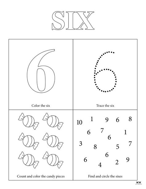 Choose from fifteen unique Number 6 tracing worksheets to help your young learner master this number. Print from home. 100% FREE! Number 6 Tracing Worksheets, Number 6 Preschool Activities, Number 6 Worksheets For Preschool, Number 6 Activities For Preschool, Number 6 Worksheet, 75 Number, Find And Color, Preschool Number Worksheets, Math Magic