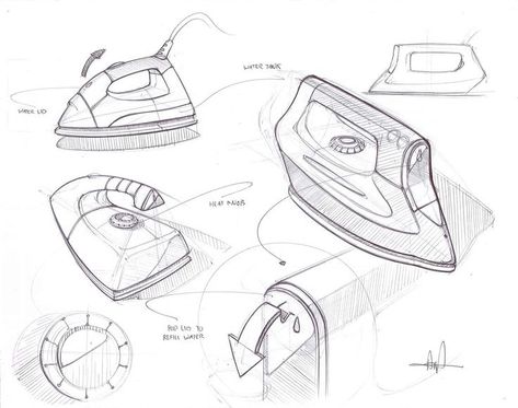 I will create new concepts for product design Iron Sketch, Industrial Sketch, Ideation Sketches, Sketch Pages, Structural Drawing, Electric Iron, Conceptual Drawing, Thumbnail Sketches, Perspective Drawing Lessons