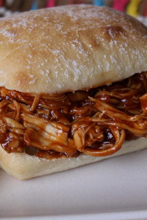 Honey Barbecue Chicken Sandwiches Chicken With Italian Dressing, Special Sandwiches, Barbecue Chicken Sandwiches, Honey Barbecue Chicken, Bbq Meats, Easy Shredded Chicken, Shredded Bbq Chicken, Recipe Photo, Honey Bbq Chicken