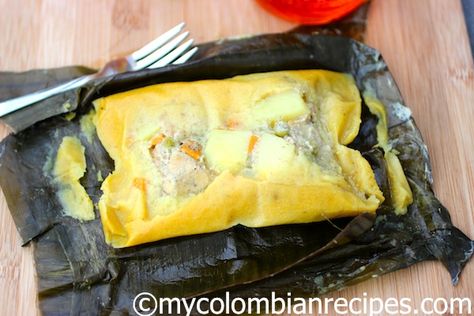 Mom's Colombian Tamales (Tamales Colombianos de mi Mamá) | My Colombian Recipes Colombian Tamales, Sazon Goya, Colombian Dishes, Colombian Recipes, Colombian Cuisine, Vegetable Appetizers, Baked Dinner Recipes, Tamale Recipe, Meat Marinade