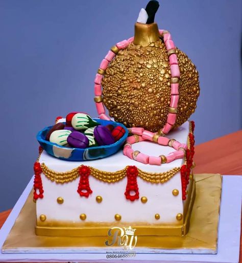 Traditional Marriage Cake Design, Traditional Marriage Cakes In Nigeria, Igbo Traditional Wedding Cake, Traditional Wedding Cakes In Nigeria, Traditional Cakes Wedding African, Naija Babe, Marriage Cake, Cake Samples, African Wedding Cakes