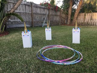 Unicorn Ring Toss, Unicorn Party Games, Unicorn Activities, Diy Unicorn Birthday Party, Unicorn Games, Magical Party, Unicorn Birthday Party Decorations, Unicorn Ring, Rainbow Unicorn Party