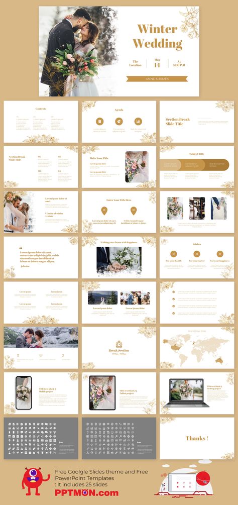 Winter wedding Free PowerPoint Template and Google Slides Theme – presentation by PPTMON
Features: 25+  Event Multi-purpose Elegant Presentation For PowerPoint templates and Google slides themes

#Strategy, #PPTtemplate #PPT #PowerPoint #presentation #FREEPPTTEMPLATE, #PPTDESIGN, #POWERPOINTDESIGN, #PPTTEMPLATEDOWNLOAD, #POWERPOINTTEMPLATE, #GOOGLESLIDES, #GOOGLESLIDESTHEME, #GOOGLEPRESENTATION, #FREEPOWERPOINTBACKGROUND, #PRESENTATIONDESIGN, #FREEPOWERPOINTTEMPLATES Wedding Powerpoint Template, Wedding Presentation, Pavillion Wedding, Poolside Wedding, Theme Presentation, Ppt Template Design, Powerpoint Presentation Slides, Google Slides Theme, European Wedding