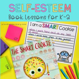 Use these five self-esteem books, plus lesson ideas, activities, anchor charts, and writing prompts to help Kindergarten, first grade, and second grade students build confidence in the classroom. Add these social-emotional learning children's books to your classroom library and use them for your book companion lessons and read-aloud self-esteem activities. Books include The Smart Cookie, Be You, Thelma the Unicorn, Perfectly Norman. Grab the free set of printable positive affirmation cards for s The Smart Cookie Book, Building Kids Confidence, The Smart Cookie, Self Esteem Books, Teaching Respect, Classroom Christmas Activities, Mathematics Activities, Self Esteem Activities, Read Aloud Activities