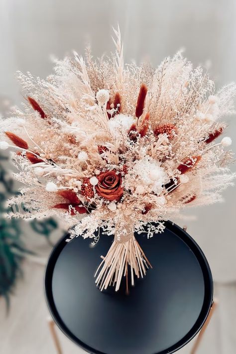 Beige Wedding Bouquet, Terracota Wedding, Wedding Bouquet Fall, Wedding Bouquet Rustic, Bouquet Fall Wedding, Dried Flower Wedding, Fall Wedding Bouquet, Burgundy Bouquet, Boho Wedding Bouquet