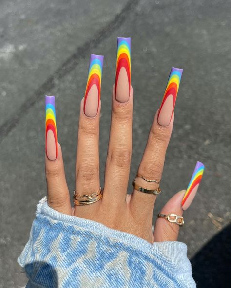 Bisexual Nails, Subtle Pride Nails, Pride Month Nails, Pride Nail, Pride Nails, Naild It, Pride Makeup, Nail Inspo, Acrylic Nails