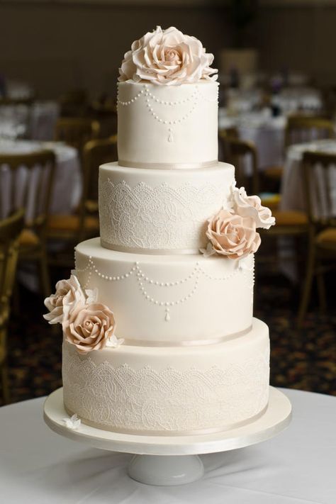 Ivory and champagne wedding cake - Cake by Joanna Rose Champagne Colored Wedding Cake, Champagne Color Wedding Cake, Champagne And White Wedding Cake, Wedding Cakes Champagne Color, Wedding Cake Champagne Color, Champagne Colour Wedding Cake, Ivory And Champagne Wedding, Wedding Cake Champagne, White And Champagne Wedding