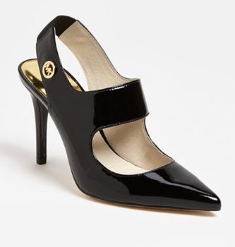 Patent slingbacks by MICHAEL Michael Kors Mk Shoes, Michael Kors Sandals, Stunning Shoes, Black Pumps Heels, Classic Heels, Slingbacks, Michael Kors Handbags, Footwear Design Women, Pretty Shoes