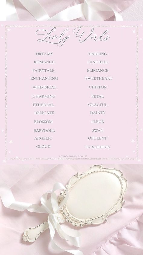 Feminine Words English, Coquette Words Aesthetic, Elegant Username Ideas, White Feminine Aesthetic, Angelic Words, Angelic Names, Feminine Words, Elegance Tips, Girly Girl Quotes