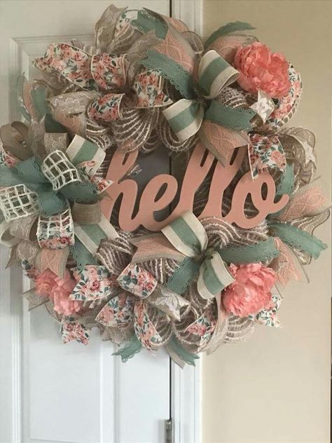 Spring Deco Mesh Wreath Ideas, Mesh Wreath Ideas, Spring Ribbon Wreath, Make A Ribbon Wreath, Ribbon Wreath Tutorial, South Carolina Gamecocks Football, Burlap Ribbon Wreaths, Spring Mesh Wreaths, Gamecocks Football