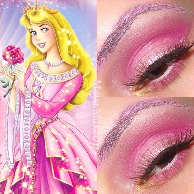 Disney Princesses - Glam Express #beautytutorial #tutorial #eyetutorial #glamexpress #disneymakeup #disneyprincess Sleeping Beauty Inspired Makeup, Aurora Sleeping Beauty Makeup, Sleeping Beauty Makeup Look, Sleeping Beauty Makeup, Disney Eyeshadow, Sleeping Beauty Halloween, Disney Eye Makeup, Disney Inspired Makeup, Disney Princess Makeup