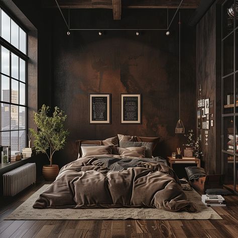 Transform your space with our urban style bedroom design! Discover sleek lines, modern aesthetics, and city-inspired comfort. #UrbanBedroom #BedroomDesign #HomeDecor #CityLiving #ModernBedroom #UrbanDecor #ContemporaryLiving #BedroomInspiration #IndustrialStyle #SmallSpaceLiving #ChicBedroom #LoftLiving #MinimalistBedroom #SleekDesign #UrbanLiving #ModernHome #BedroomGoals #CityStyle" Industrial Room Bedroom, Small Black Bedroom, Urban Style Bedroom, Urban Style Interior, Modern Industrial Bedroom, Dope Rooms, Urban Bedroom, Industrial Style Bedroom, Urban Decor