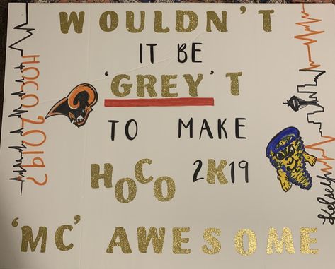 Hoco Proposals Ideas Greys Anatomy, Greys Anatomy Homecoming Proposal, Greys Anatomy Hoco Proposal, Greys Anatomy Promposal, Cute Hoco Ideas, Hoco Proposal Ideas, Girl Ask Guy, Asking To Homecoming, Cute Hoco Proposals