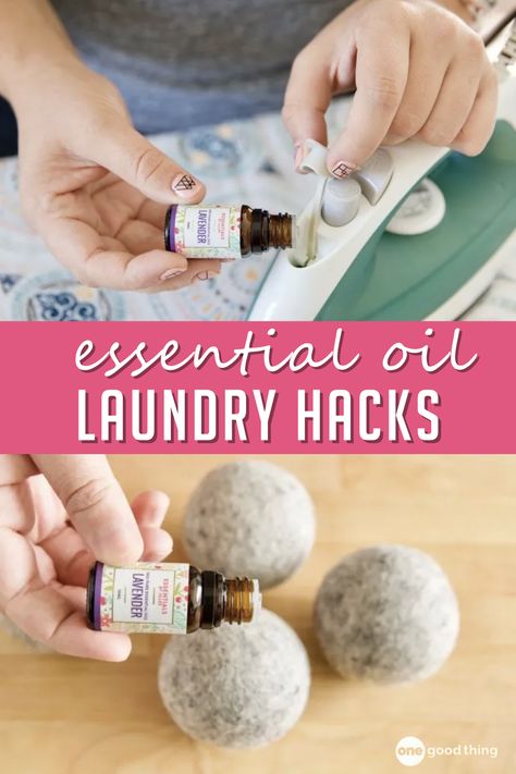 From eliminating odors to refreshing clothes in a hurry, find out just how useful essential oils can be when it comes to doing laundry! Laundry Essential Oil Blends, Homemade Linen Spray, Diy Linen Spray, Diy Fabric Softener, Essential Oils For Laundry, Homemade Fabric Softener, Clean Your Washing Machine, Happy Housewife, Laundry Tips